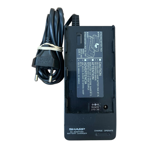 Sharp AA-75S acculader voor BT-H21 en BT-H22, zwarte AC adaptor en battery charger met netsnoer, tweedehands