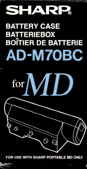 Sharp-AD-M70BC Accu Lader / Battery Case (voor MD-MS701, MD-MS702, MD‑SR60 enz.) (Nieuw)