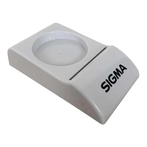 Sigma vintage winkeldisplay voor lenzen 15 x 8 x 3 cm, grijs met zwart Sigma-logo, tweedehands