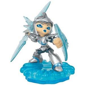 Skylanders Blizzard Chill figuur, zilveren ijsridder met ijsspeer op blauwe voet, tweedehands