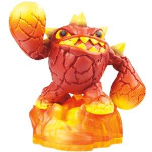 Skylanders Eruptor figuur, rood lavamonster met opgeheven arm op vuurvoet, tweedehands