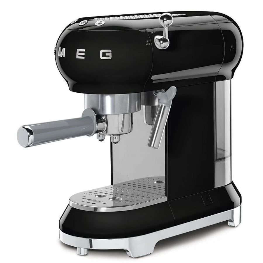 SMEG-Handmatige Espressomachine / Espresso Koffiemachine ECF02BLEU (15 bar, 1,1 L) - Zwart (Nieuw)