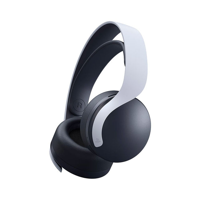 Sony Pulse 3D draadloze headset voor PlayStation 4 en 5, wit met zwart, voorkant, tweedehands