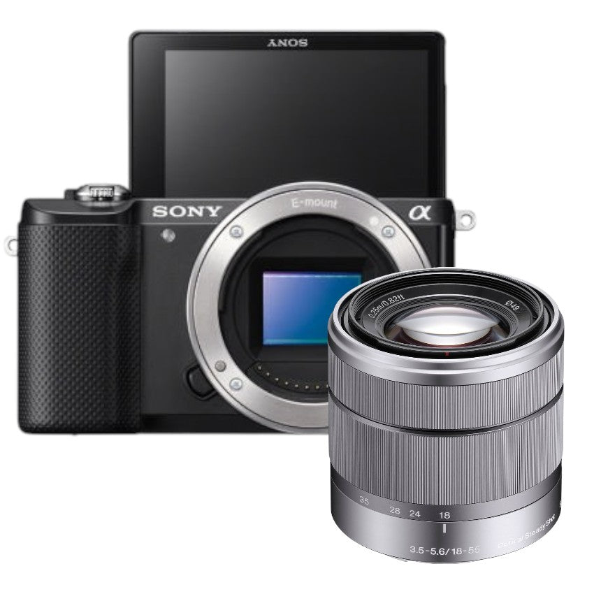 Sony-a5000 Systeemcamera + 18-55mm F/3.5-5.6 OSS - Zwart/Zilver Tweedehands
