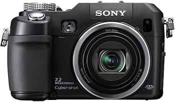 Sony Cyber-shot DSC-V3 digitale compactcamera, zwart, voorkant met Carl Zeiss-lens, tweedehands