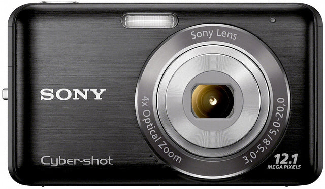 Sony Cyber-shot DSC-W310 digitale compactcamera, zwart, voorkant met 4x Sony-zoomlens en 12.1 megapixel
