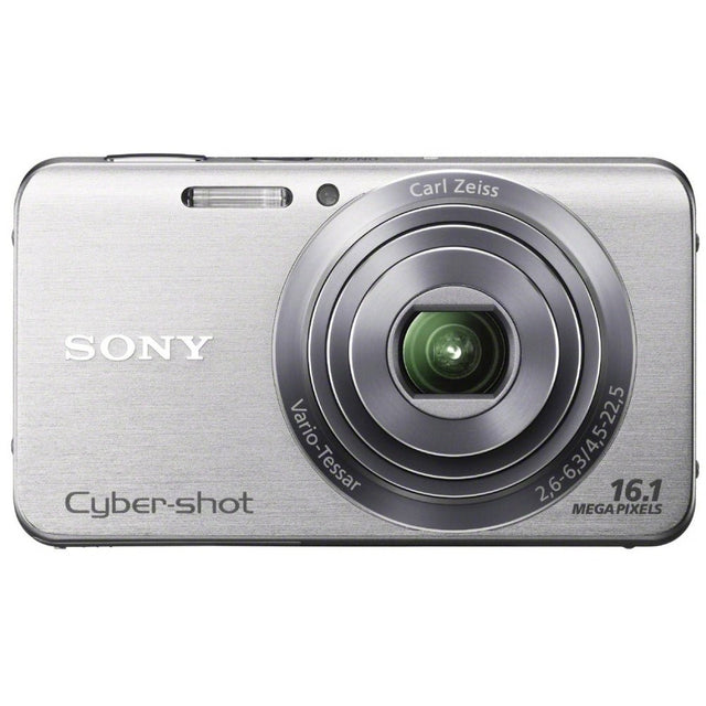Sony Cyber-shot DSC-W630 digitale compactcamera, zilver, voorkant met 5x Carl Zeiss-zoomlens, tweedehands