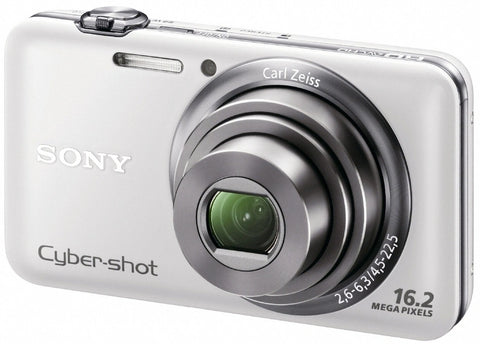 Sony Cyber-shot DSC-WX7 digitale compactcamera, wit, schuin van voren met Carl Zeiss-zoomlens, tweedehands
