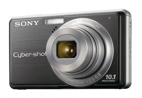 Sony Cyber-shot DSC-S950 digitale compactcamera, zwart, voorkant met 4x zoomlens, tweedehands