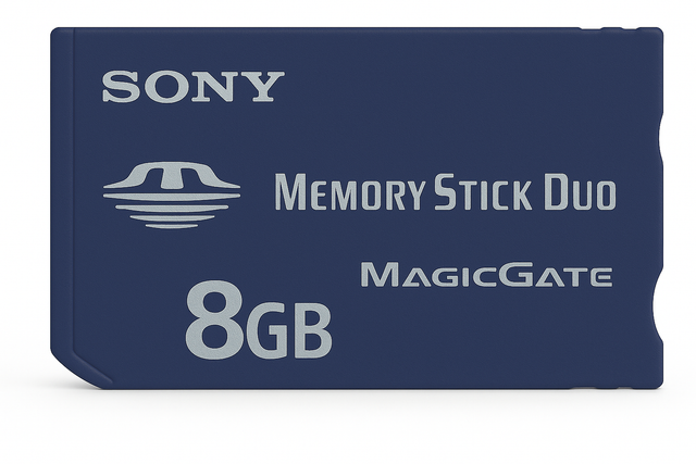 Sony Memory Stick Pro Duo 8 GB, blauwe kaart met opdruk Memory Stick Duo MagicGate 8GB, tweedehands