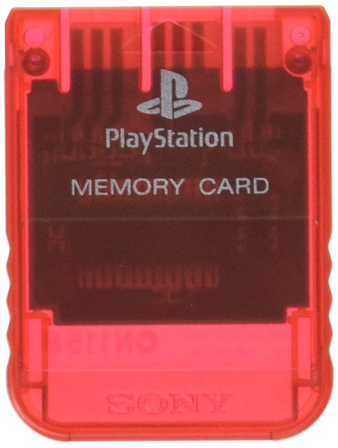 Sony PlayStation 1 Memory Card, rood, doorzichtige geheugenkaart, tweedehands