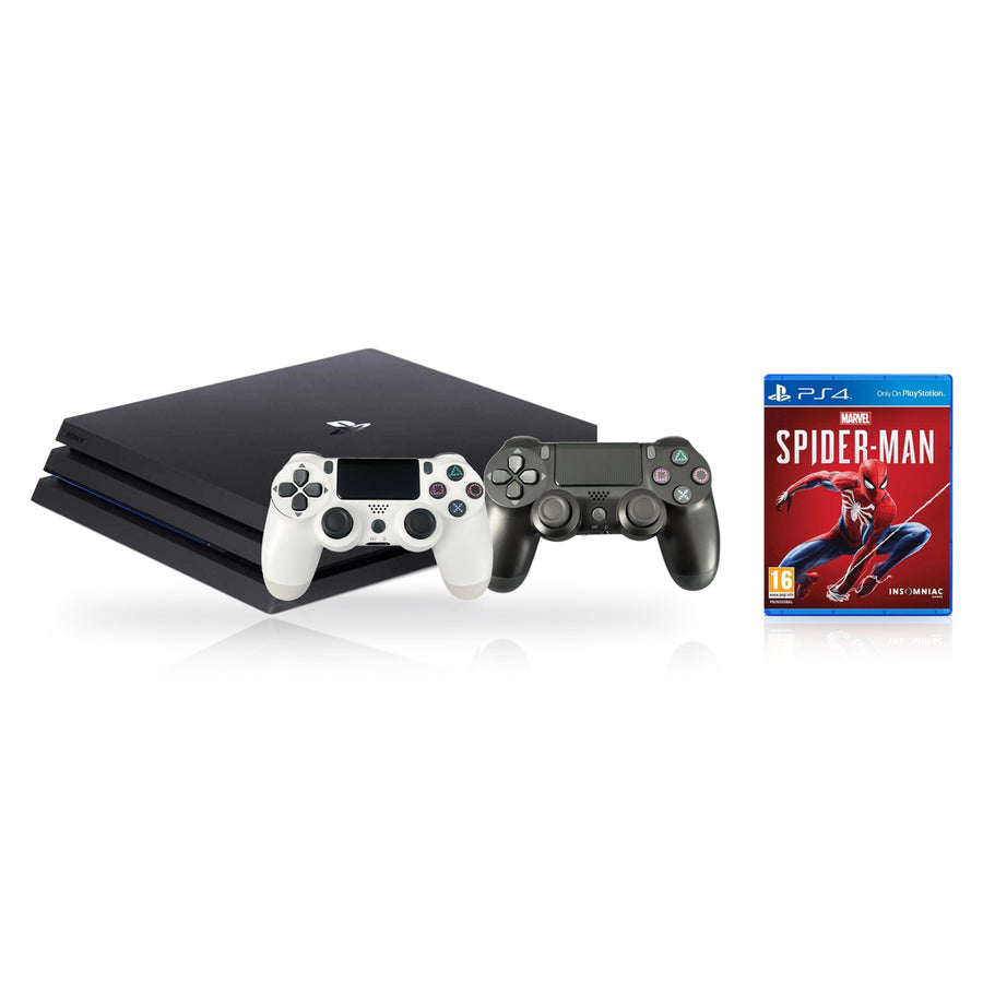 Sony-Playstation 4 Pro 1TB Console + 2 Controllers + Marvel Spider-man bundel Tweedehands