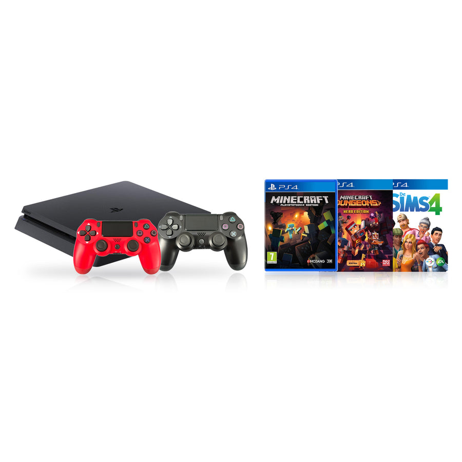 Sony-Playstation 4 Slim 500GB Console + 2 Controllers + Gezinspakket (3 games) Tweedehands
