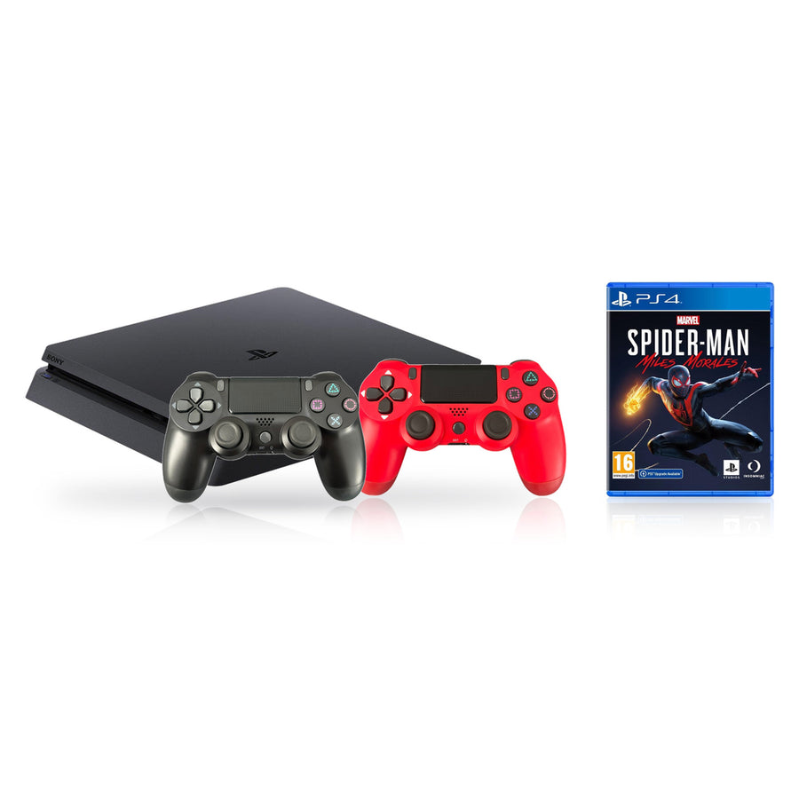 Sony-Playstation 4 Slim 500GB Console + 2 Controllers + Marvel Spiderman bundel Tweedehands
