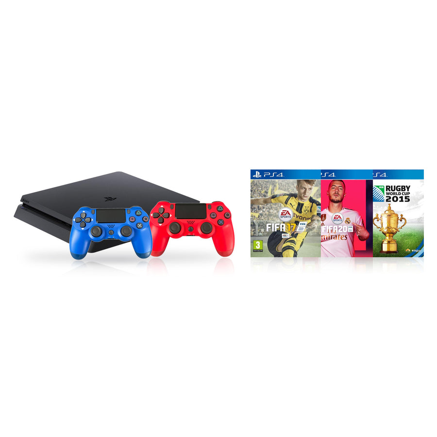 Sony-Playstation 4 Slim 500GB Console + 2 Controllers + Sportpakket (3 games) Tweedehands