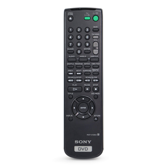 Sony RMT-D128P afstandsbediening voor dvd-speler, zwart, vooraanzicht