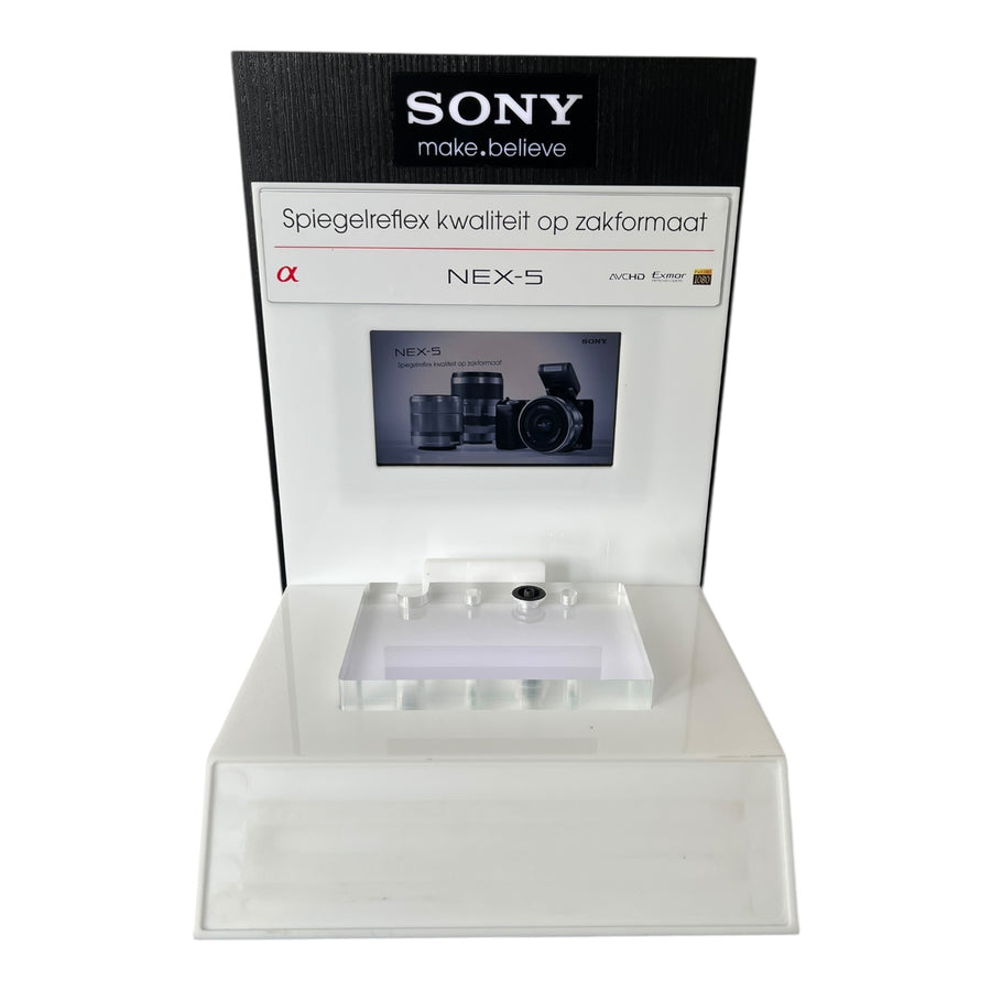 Sony-Store / Winkel Display met LED Licht + Advertentie Scherm voor NEX-5 Camera Tweedehands