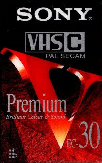 Sony-VHS-C Premium 30 Min Videocassette voor Camcorder (Nieuw)