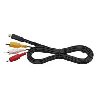 Sony VMC-15FS 10-pin AV-kabel naar 3x RCA voor Handycam, zwart, met gele, witte en rode tulpstekker