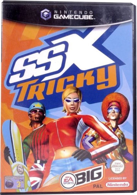 Nintendo GameCube SSX Tricky, doos voorkant met drie snowboarders, tweedehands