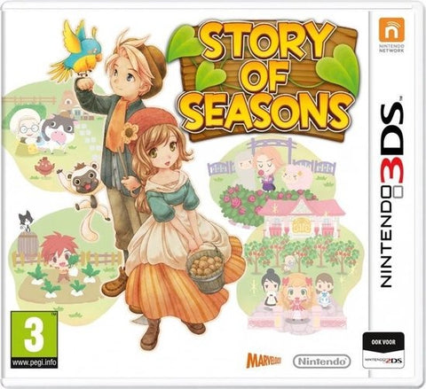 Nintendo 3DS Story of Seasons van Marvelous, doos voorkant met een boer en boerin met een mand, tweedehands