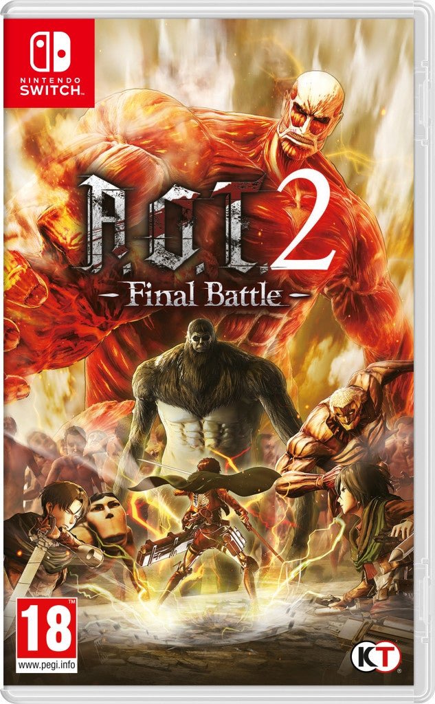 Nintendo Switch A.O.T. Attack on Titan 2 Final Battle, doos voorkant, tweedehands