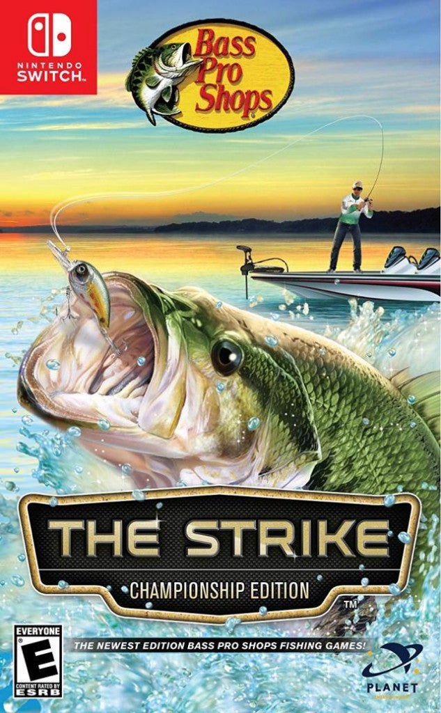 Nintendo Switch Bass Pro Shops The Strike Championship Edition, doos voorkant, Amerikaanse ESRB-uitgave, tweedehands