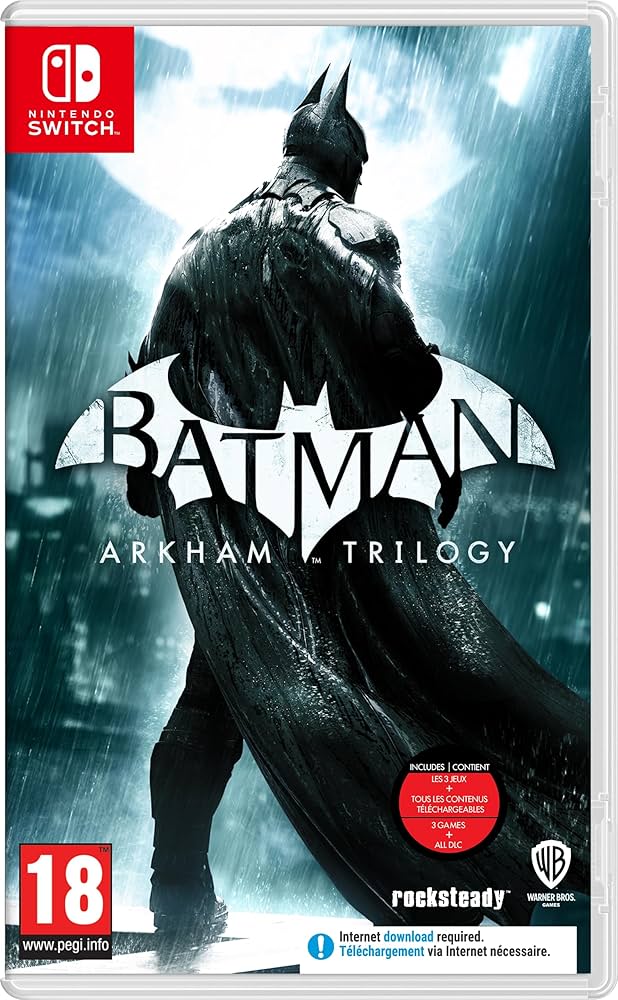 Nintendo Switch Batman Arkham Trilogy, doos voorkant, tweedehands
