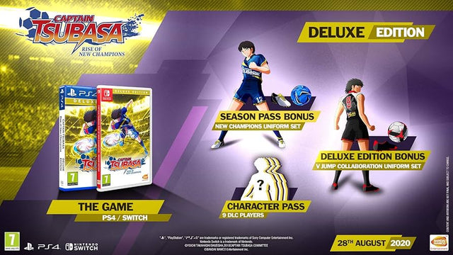 Nintendo Switch Captain Tsubasa: Rise of New Champions Deluxe Edition, overzicht van de inhoud met seizoenspas