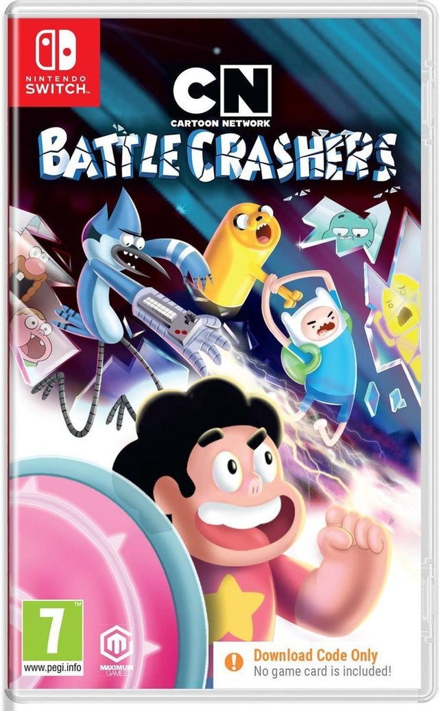 Nintendo Switch Cartoon Network Battle Crashers, doos voorkant van de uitgave met alleen een downloadcode