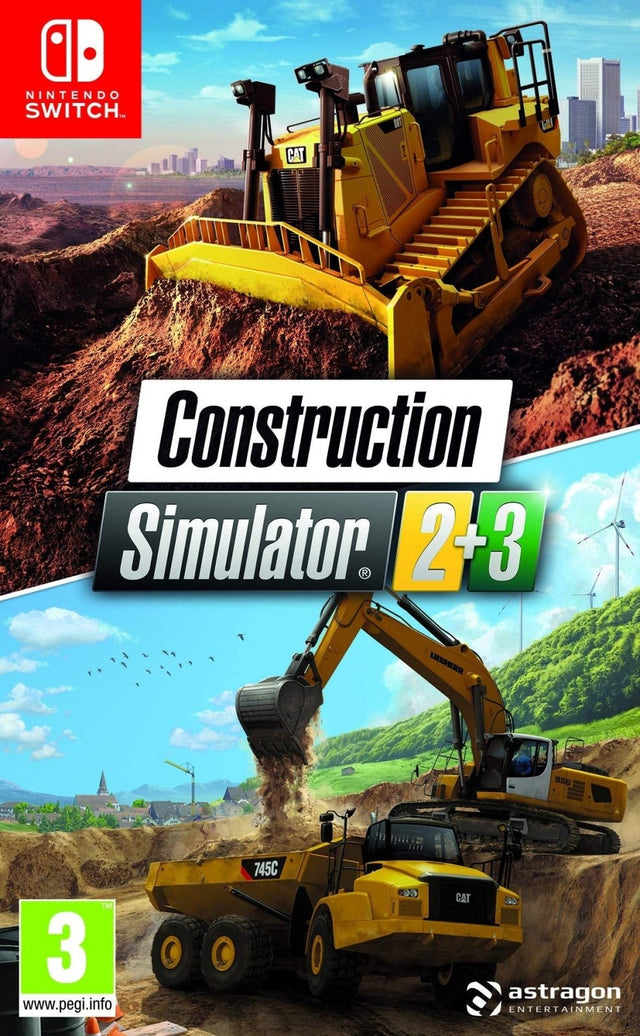 Nintendo Switch Construction Simulator 2 + 3, doos voorkant, tweedehands