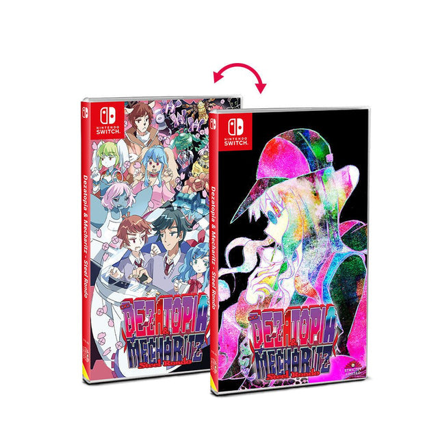 Nintendo Switch Dezatopia & Mecha Ritz Momoko Limited Edition, doos voorkant en omkeerbare hoes