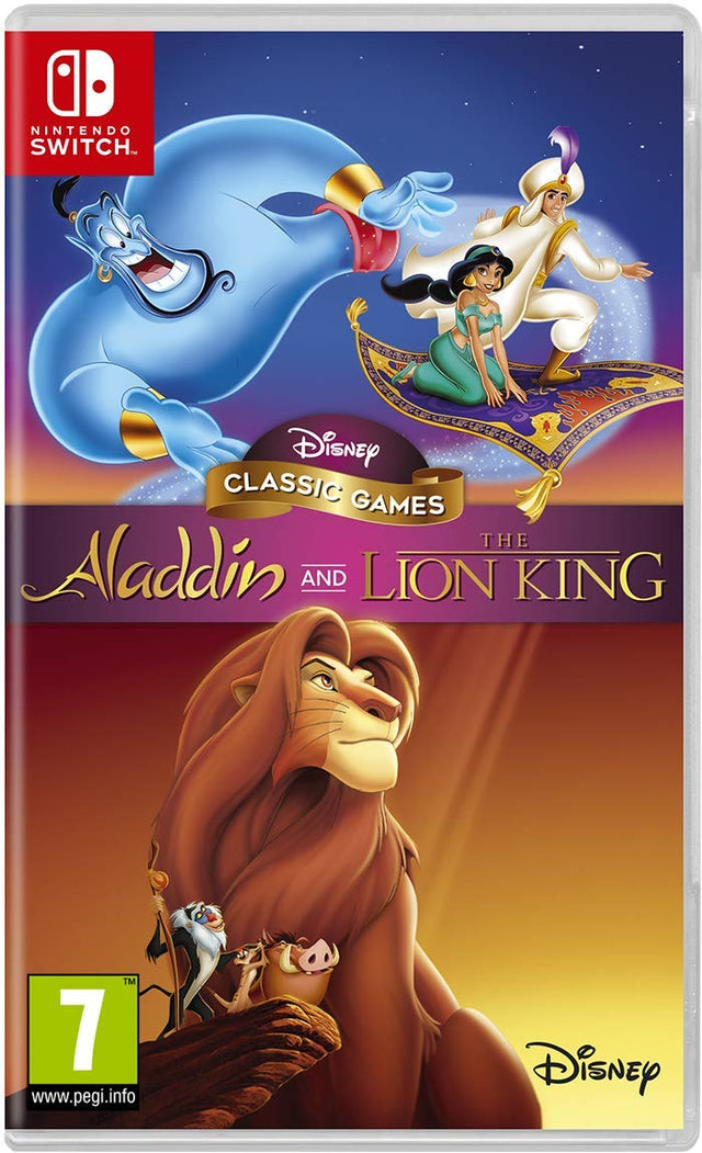 Nintendo Switch Disney Classic Games Aladdin and The Lion King, doos voorkant, tweedehands
