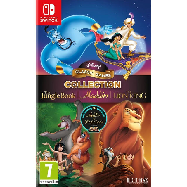 Nintendo Switch Disney Classic Games Collection met The Jungle Book, Aladdin en The Lion King, doos voorkant, tweedehands