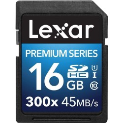 Lexar-SDHC Geheugenkaart 16GB Platinum II 300x (UHS I U1, Class 10, tot 45 MB/s) (Nieuw)