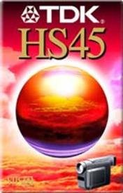 TDK HS45 VHS-C camcorder videocassette 45 minuten, rode verpakking voorkant