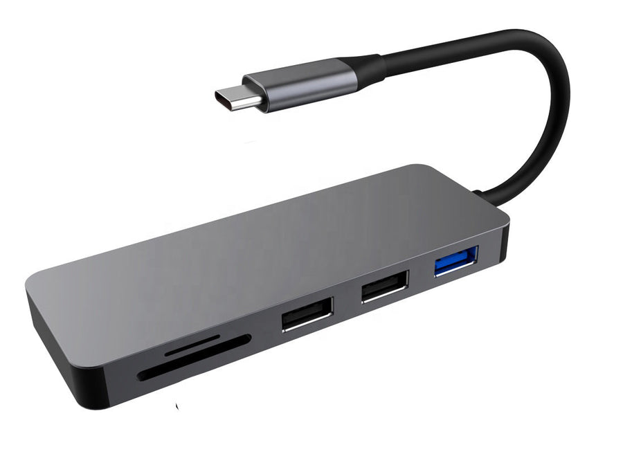 Thredo-USB C Adapter Hub - HDMI 4K / SD en Micro SD Card / USB 3.0 en USB 2.0 / USB C - Voor laptop / macbook Tweedehands