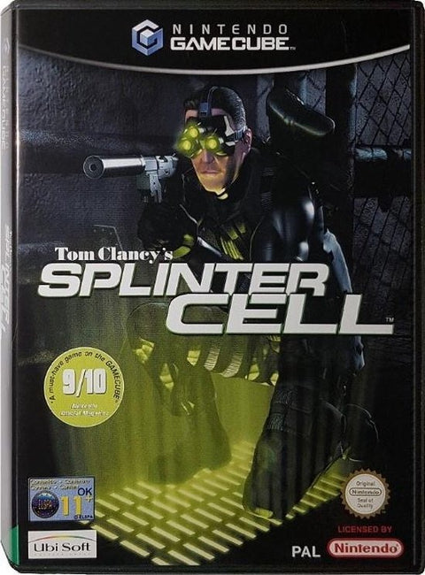 Nintendo GameCube Tom Clancy's Splinter Cell van Ubisoft, doos voorkant met Sam Fisher en nachtkijker, tweedehands