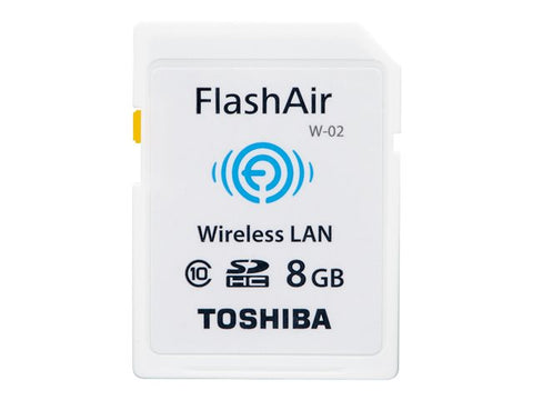 Toshiba-FlashAir W-02 Draadloze SDHC Geheugenkaart 8 GB - SD-F08AIR (Nieuw)