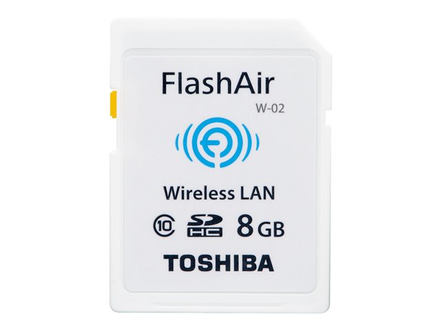 Toshiba-FlashAir W-02 Draadloze SDHC Geheugenkaart 8 GB - SD-F08AIR (Nieuw)