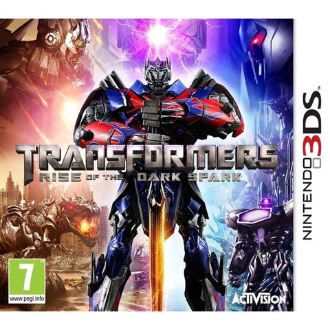 Nintendo 3DS Transformers Rise of the Dark Spark, doos voorkant, tweedehands