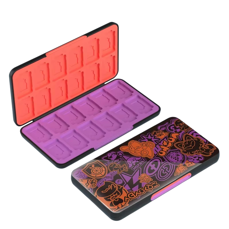 Algemeen-Game Case voor 24x Nintendo Switch Cartridges - Violet/Scarlet Style-tweedehands
