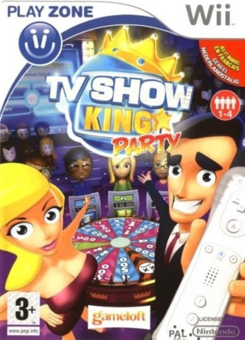 Nintendo Wii TV Show King Party van Gameloft, quizspel, doos voorkant, geheel Nederlandstalig, tweedehands
