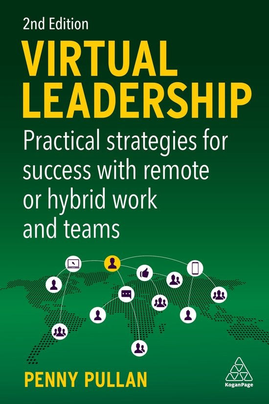 Virtual Leadership, Penny Pullan, 2nd Edition, groene omslag met een wereldkaart en verbonden pictogrammen, tweedehands