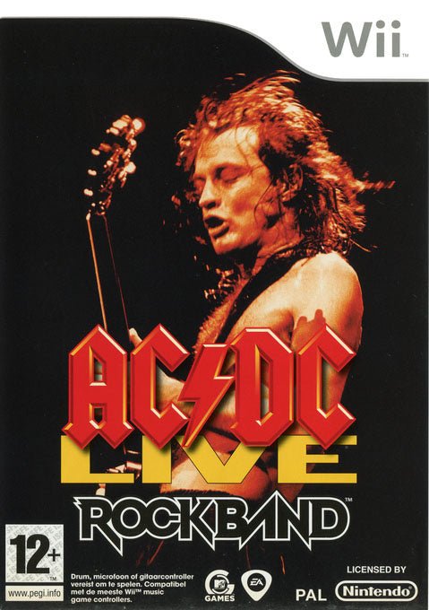 Nintendo Wii AC/DC Live Rock Band Track Pack, doos voorkant, tweedehands