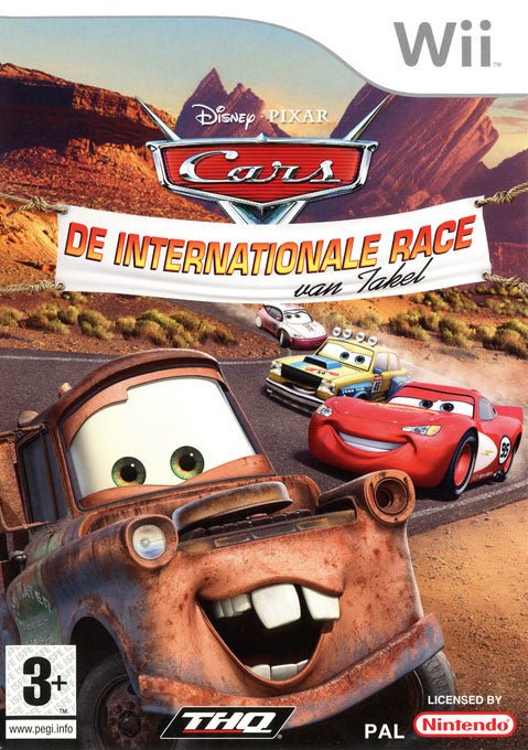 Nintendo Wii Disney Pixar Cars De Internationale Race van Takel van THQ, doos voorkant met Takel, tweedehands
