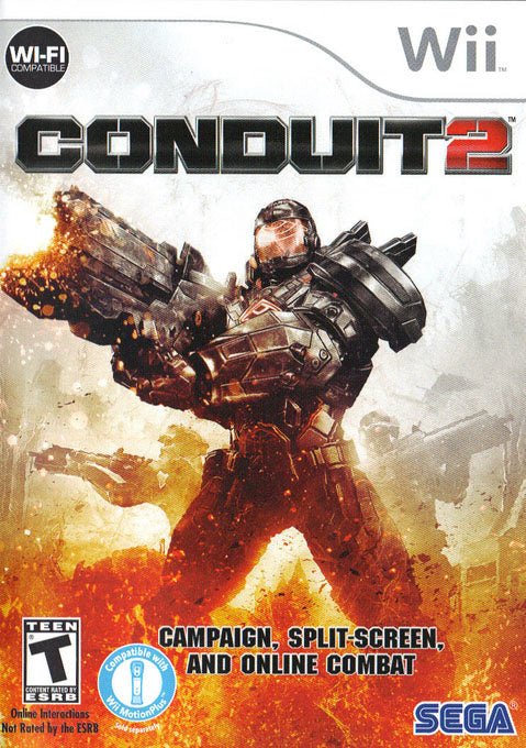 Nintendo Wii Conduit 2 van Sega, shooter, doos voorkant, Noord-Amerikaanse uitgave met ESRB, tweedehands