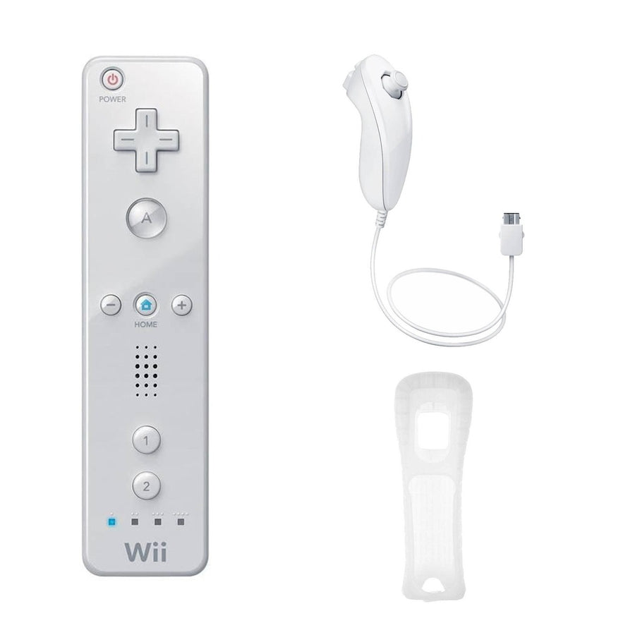 Nintendo-Wii Controllerset - Wit (Remote, Nunchuk en Cover) Tweedehands