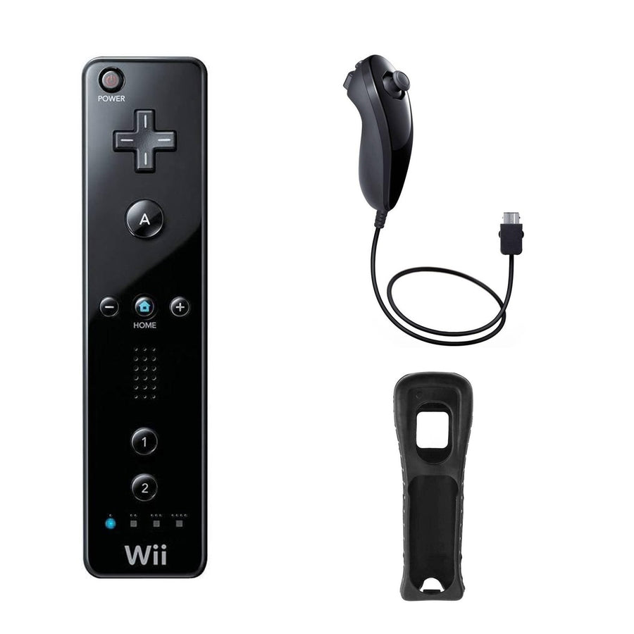 Nintendo-Wii Controllerset - Zwart (Remote, Nunchuk en Cover) Tweedehands