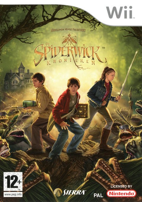 Nintendo Wii De Spiderwick Kronieken van Sierra, doos voorkant met drie kinderen in het bos, tweedehands